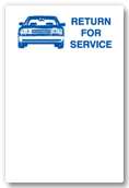 Blue Car generic service reminder sticker