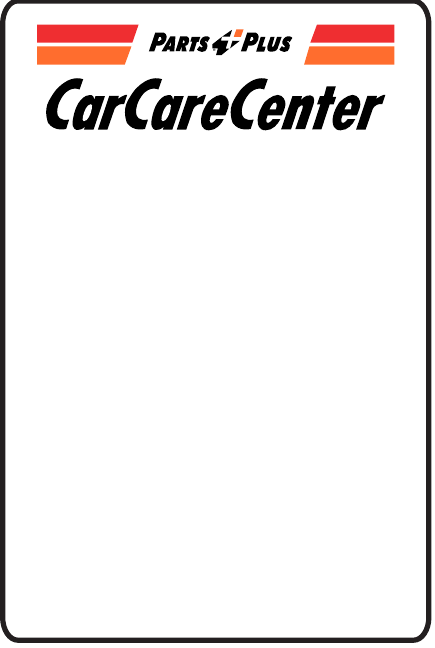 Parts Plus Car Care Center generic service reminder sticker