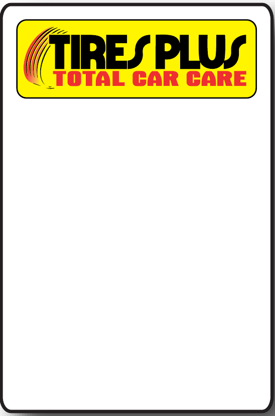 Tires Plus generic service reminder sticker